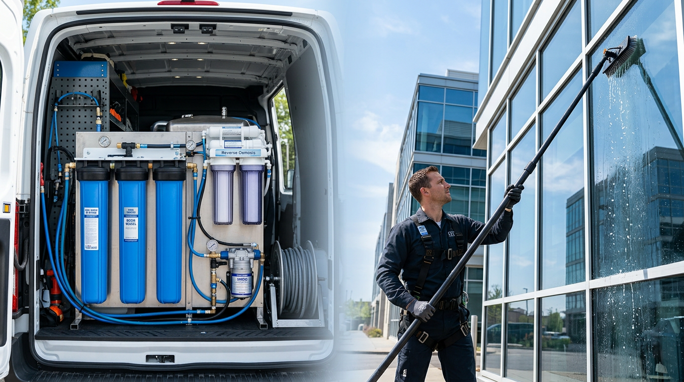 Système de filtration d'eau pure pour lavage de vitres